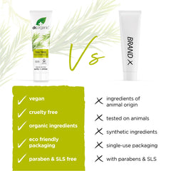 Triple action benefits icons: fresh breath, anticaries, whitening