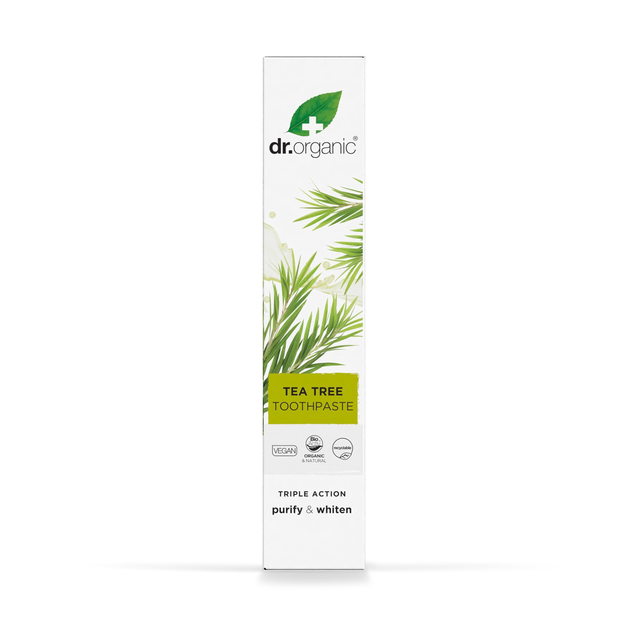 Cap and nozzle of Dr.organic Tea Tree Toothpaste 100ml