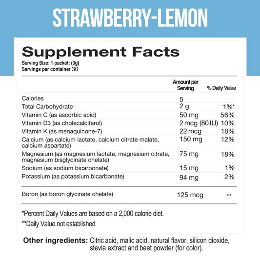 Close-up of product label showing Cal-Mag Vites ingredients