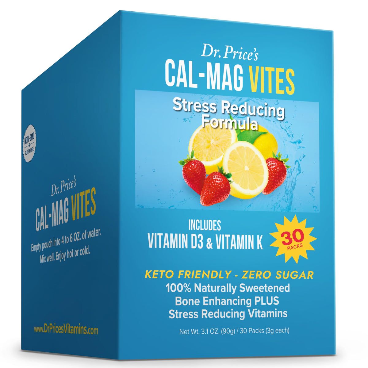 Dr. Price's Cal-Mag Powder Strawberry Lemon flavor with 30 servings