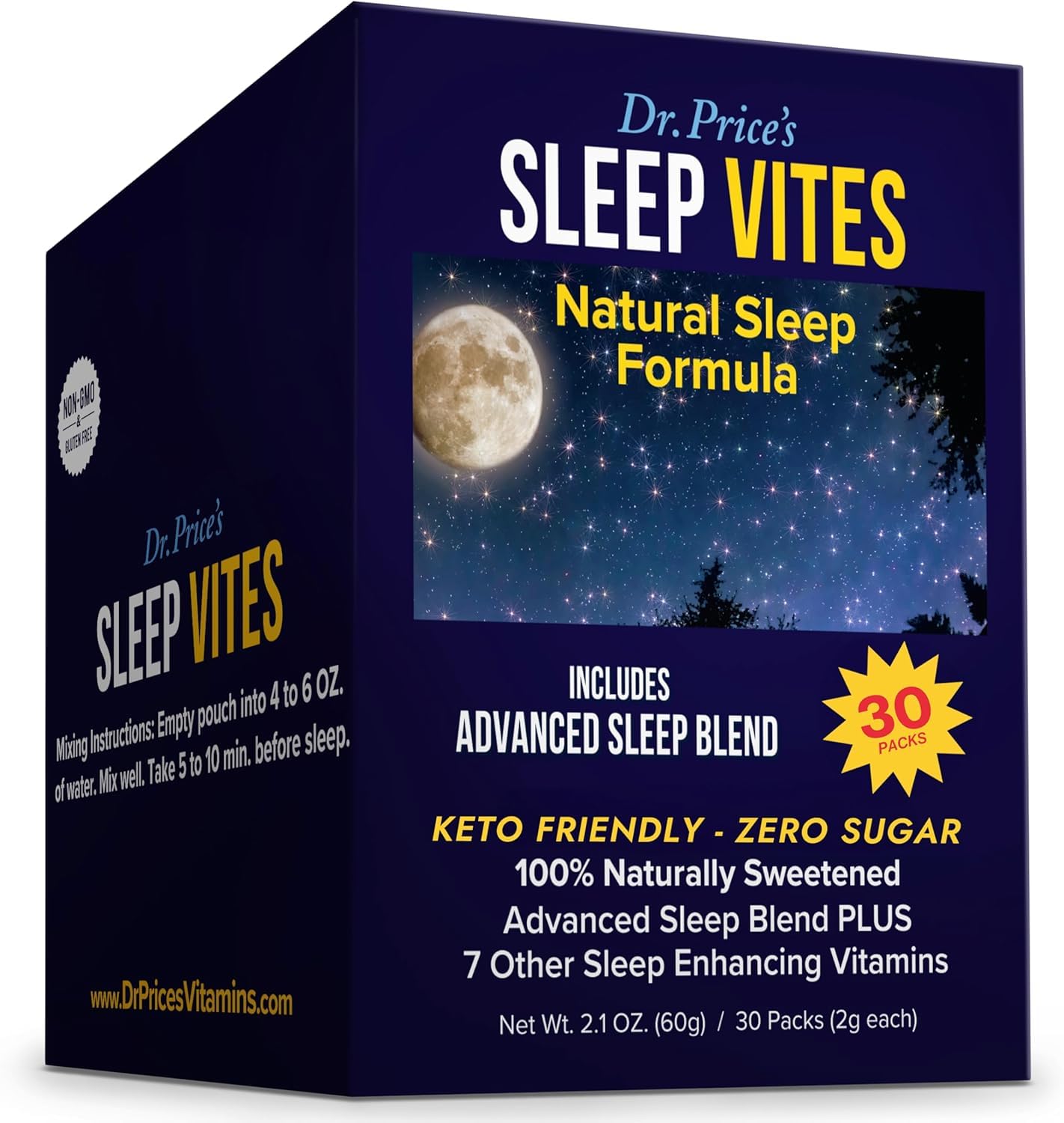 Sleep Vites nutrition panel and ingredients graphic