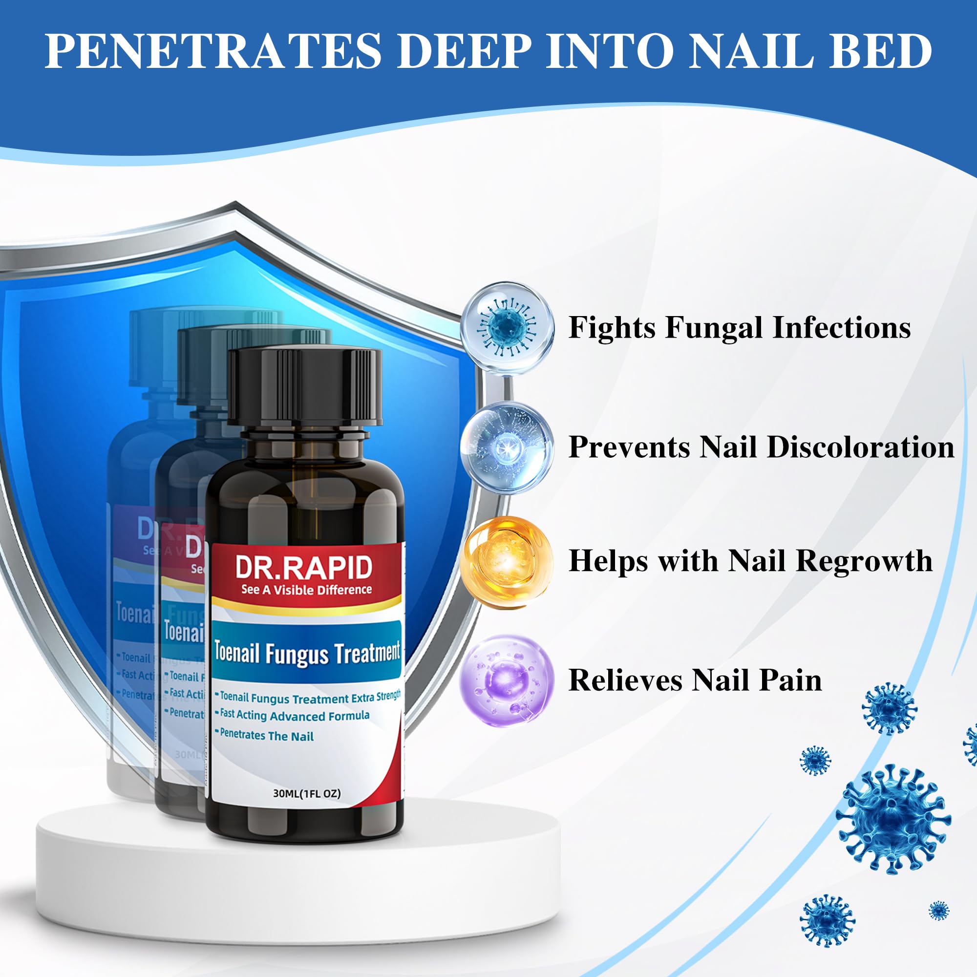 DR.RAPID before and after closeup of toenail improvement