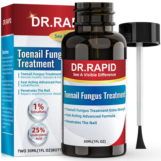 DR.RAPID toenail fungus treatment bottle showing easy targeted application