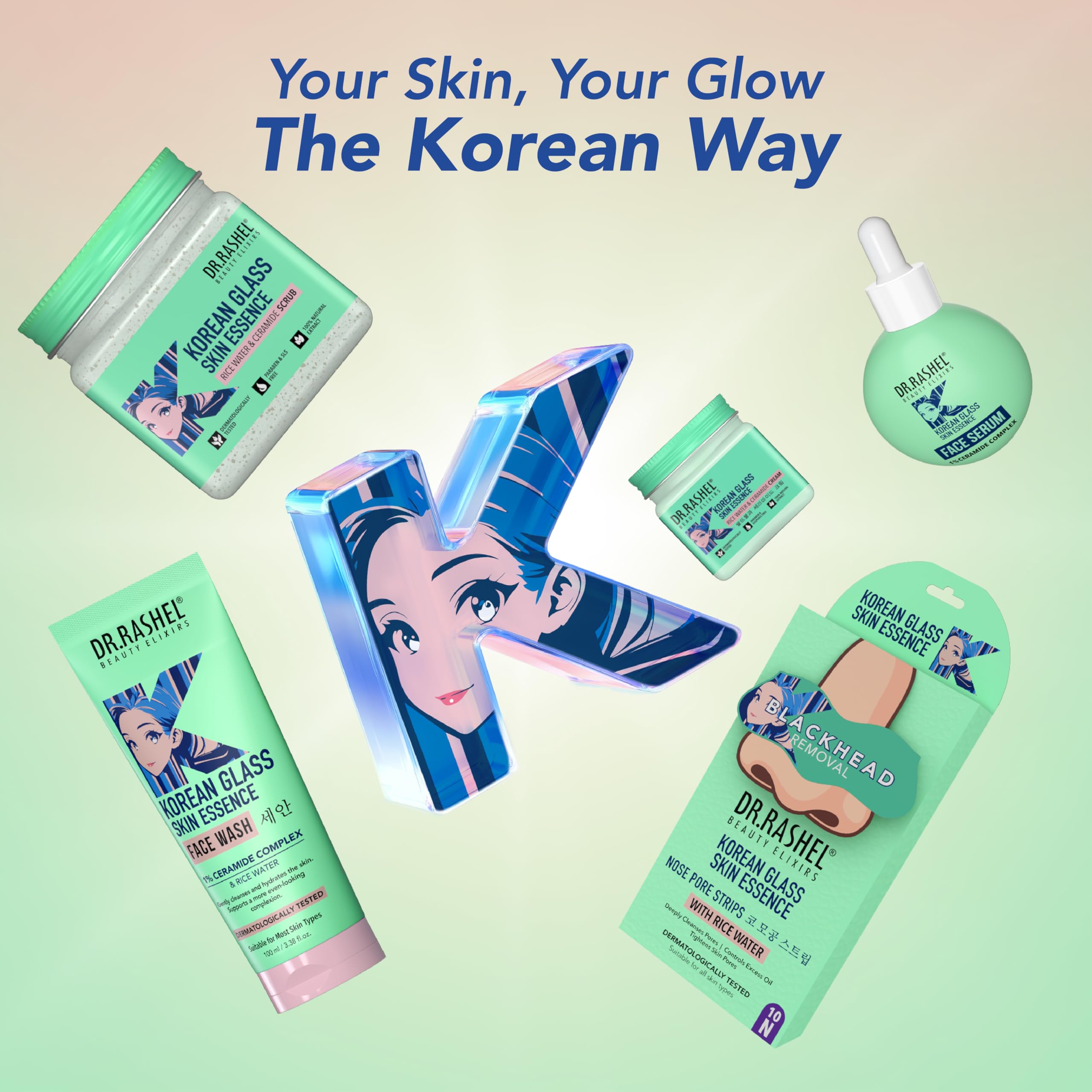 User applying DR.RASHEL serum during morning routine.