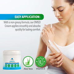 Dr. Robaina DMSO Cream applied on the arm for daily relief.