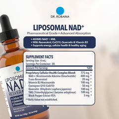 Close-up of amber glass bottle and dropper for NAD⁺ liquid drops