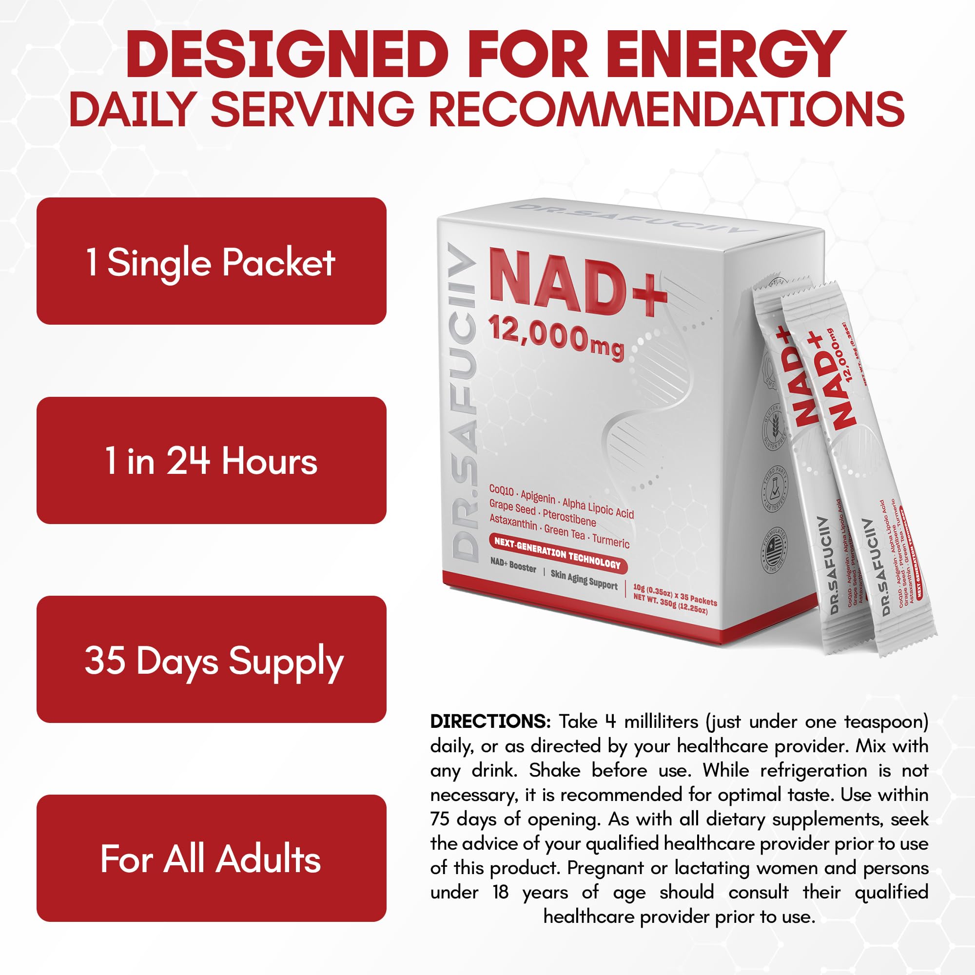 Lifestyle image promoting energy and focus with DR.SAFUCIIV