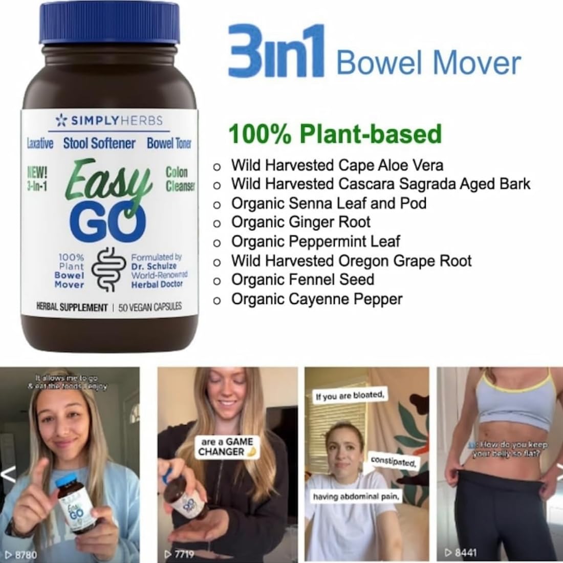 Dr. Schulze's Easy Go Bowel Mover empty bottle packaging indicating a 2-bottle bundle.