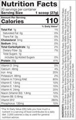 Serving size and nutrition facts for SuperProtein Plus