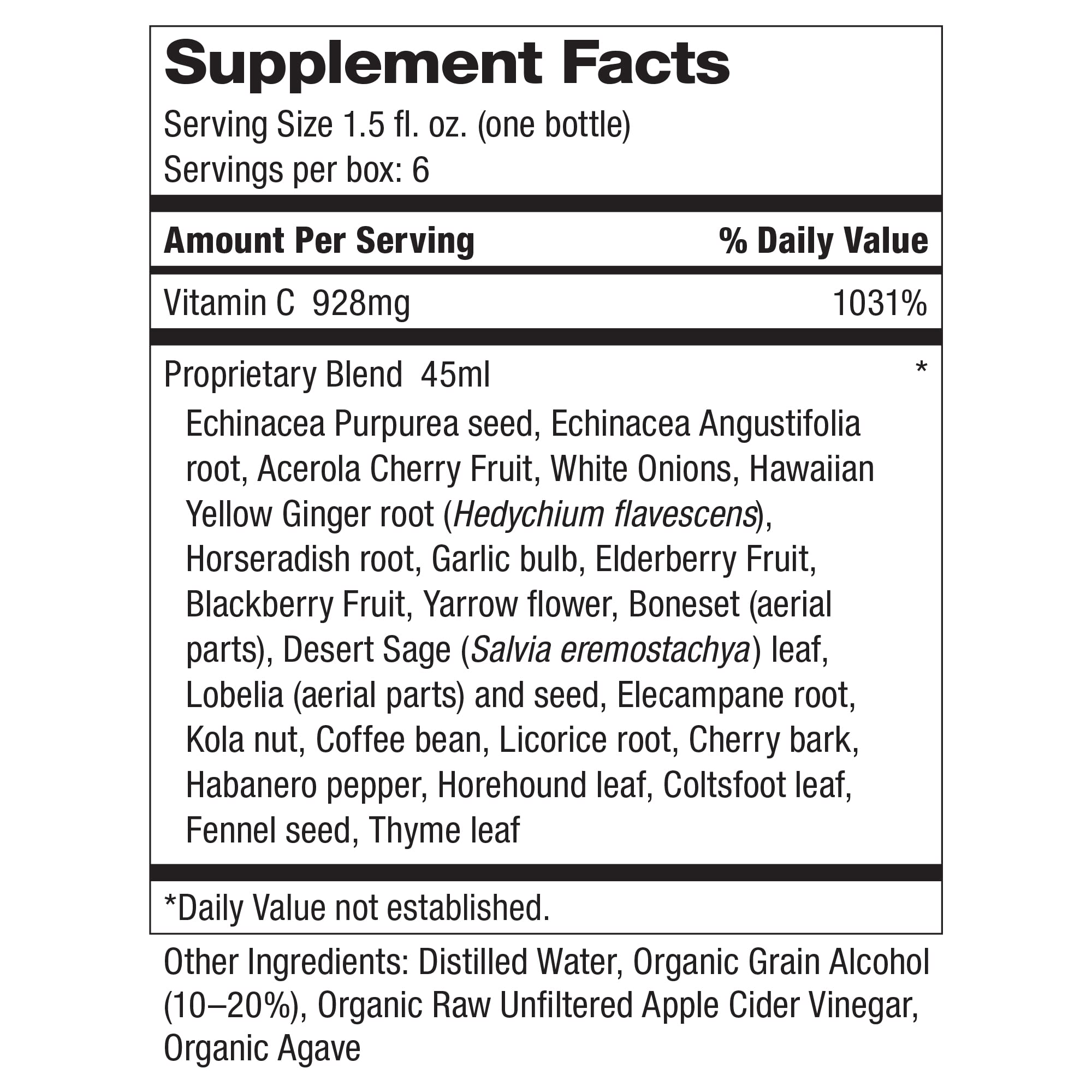 Serving suggestion: herbal shot glass with bottle