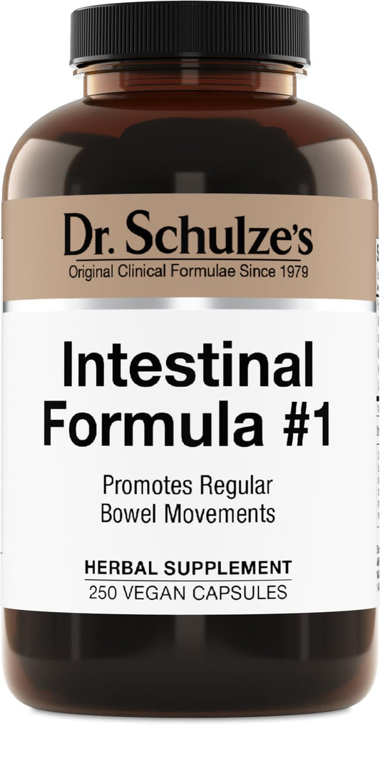 Dr. Schulze's Intestinal Formula #1 bottle for daily bowel movement support
