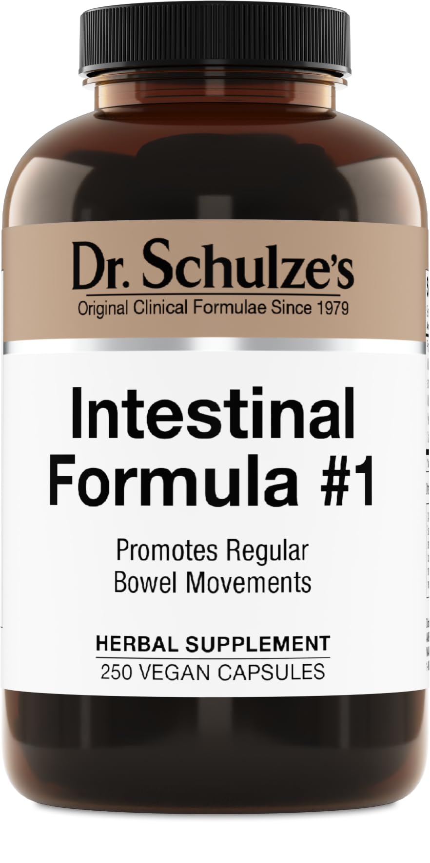Dr. Schulze's Intestinal Formula #1 bottle for daily bowel movement support