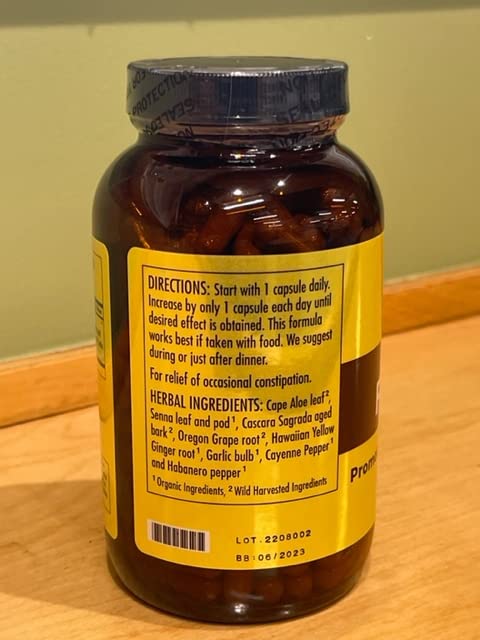 Label close-up of Dr. Schulze's Intestinal Formula #1 highlighting ingredients