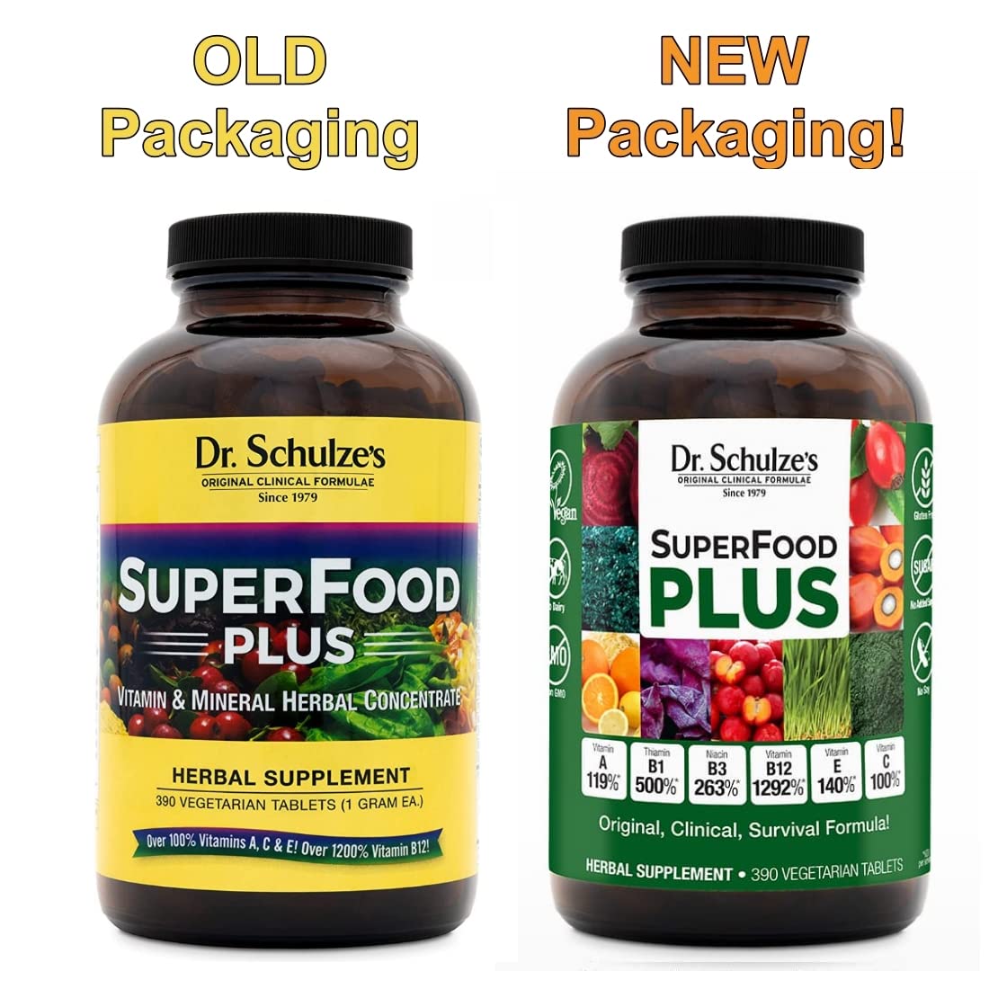 SuperFood Plus supplement tablets in a bottle