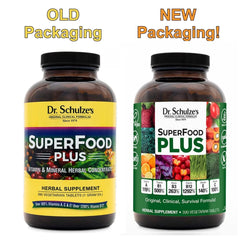 SuperFood Plus supplement tablets in a bottle