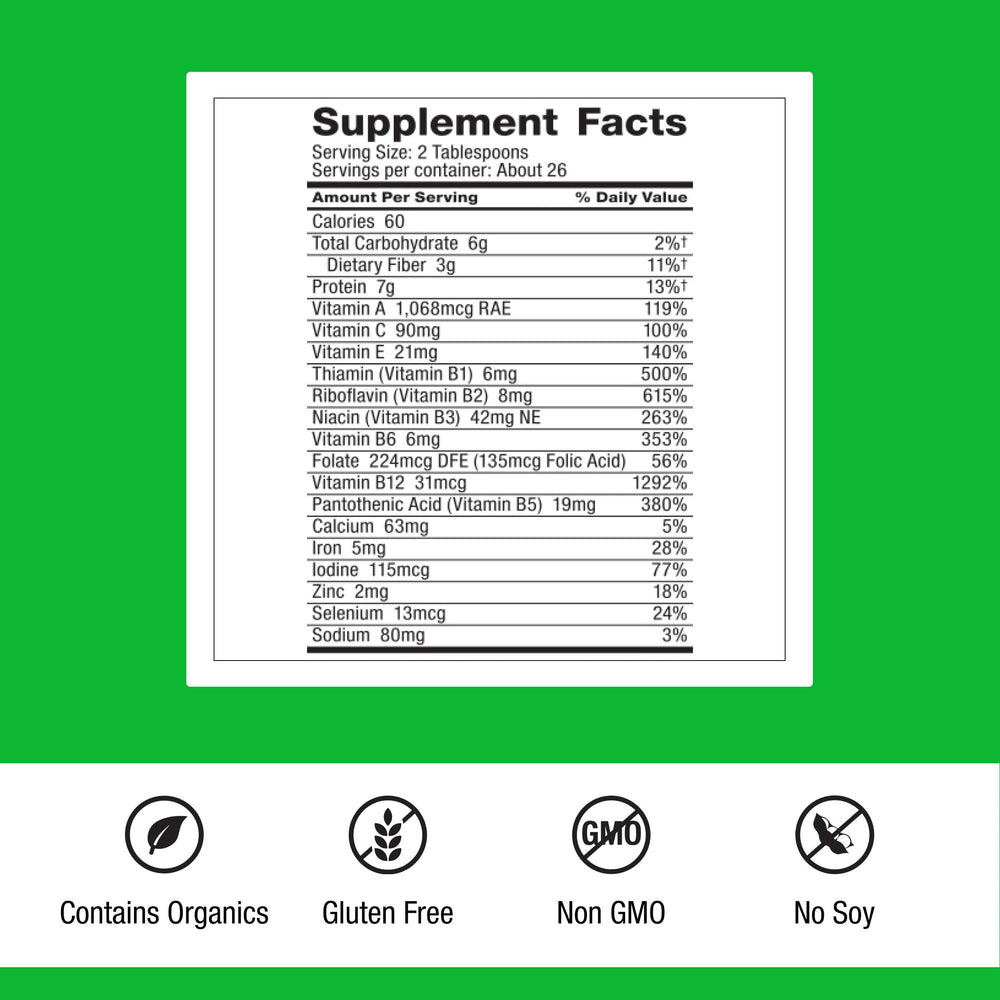 Dr. Schulze's SuperFood Plus bottle pour showing easy daily use.
