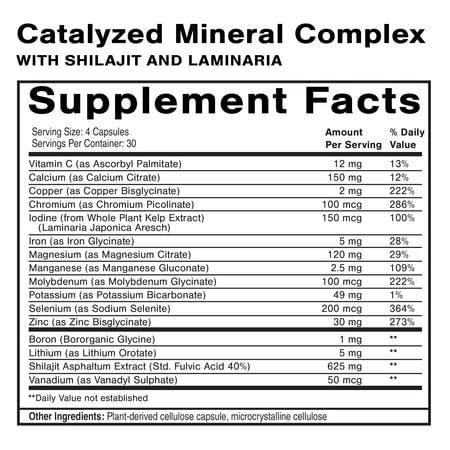 Close-up of minerals with Shilajit resin and Laminaria seaweed