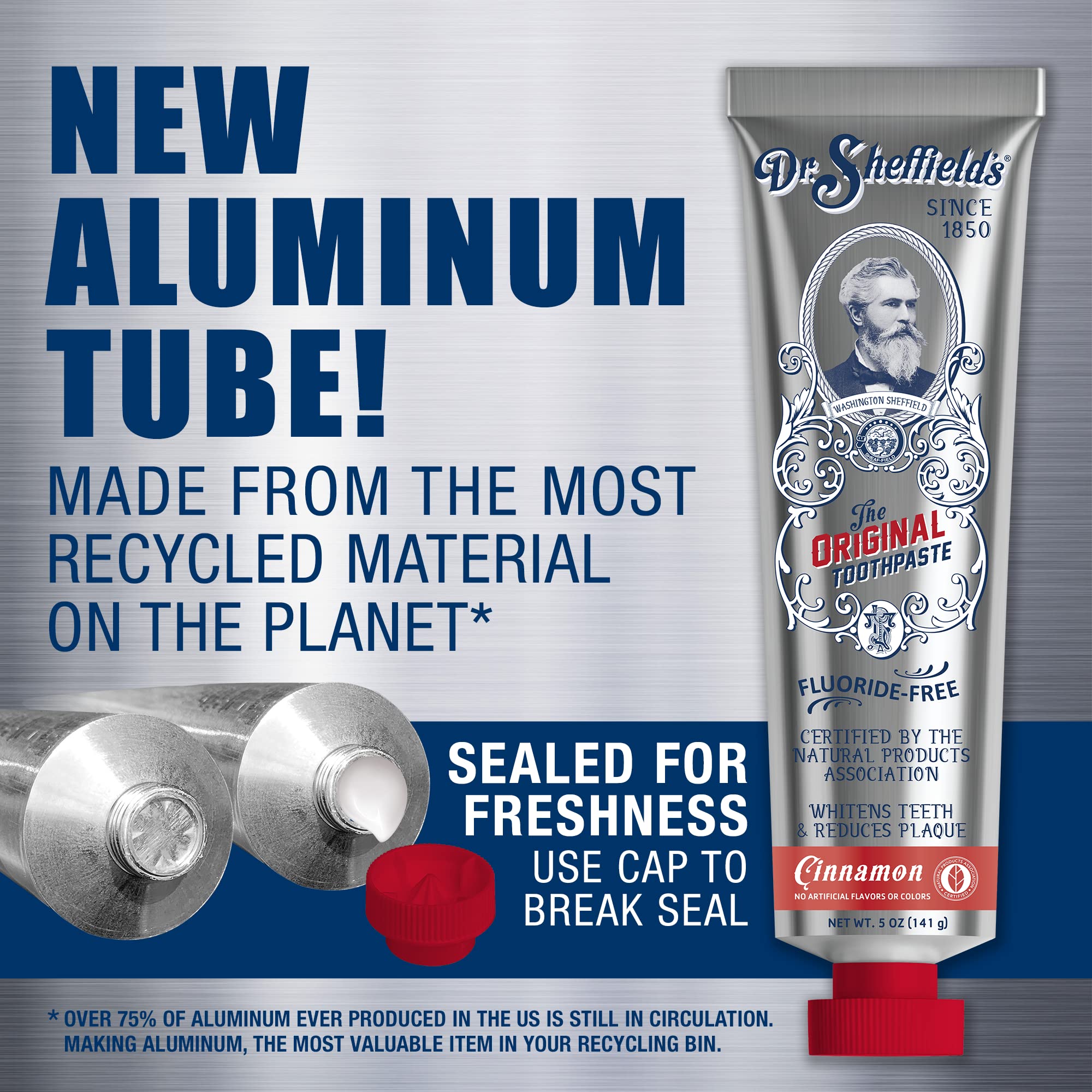 Aluminum toothpaste tube sealed for freshness