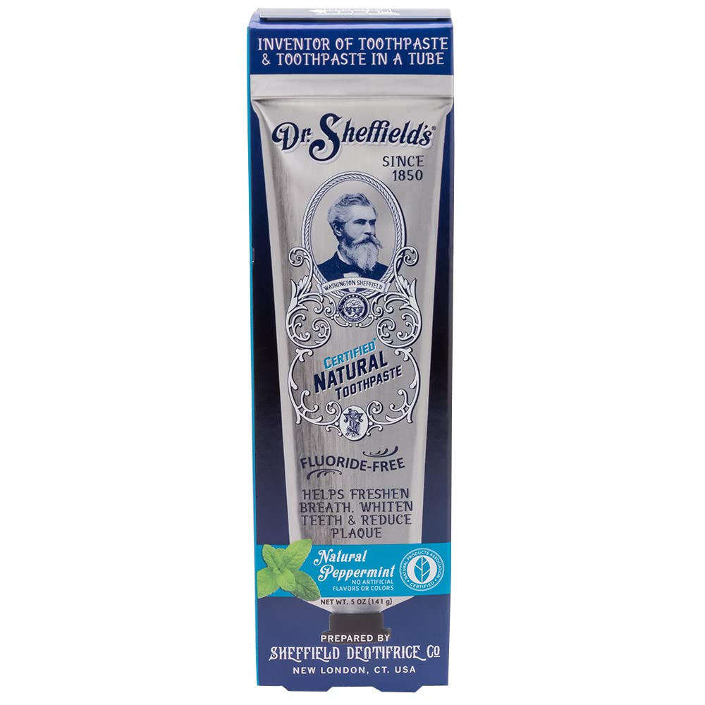 Dr Sheffield's Natural Peppermint Toothpaste 5 oz - front view