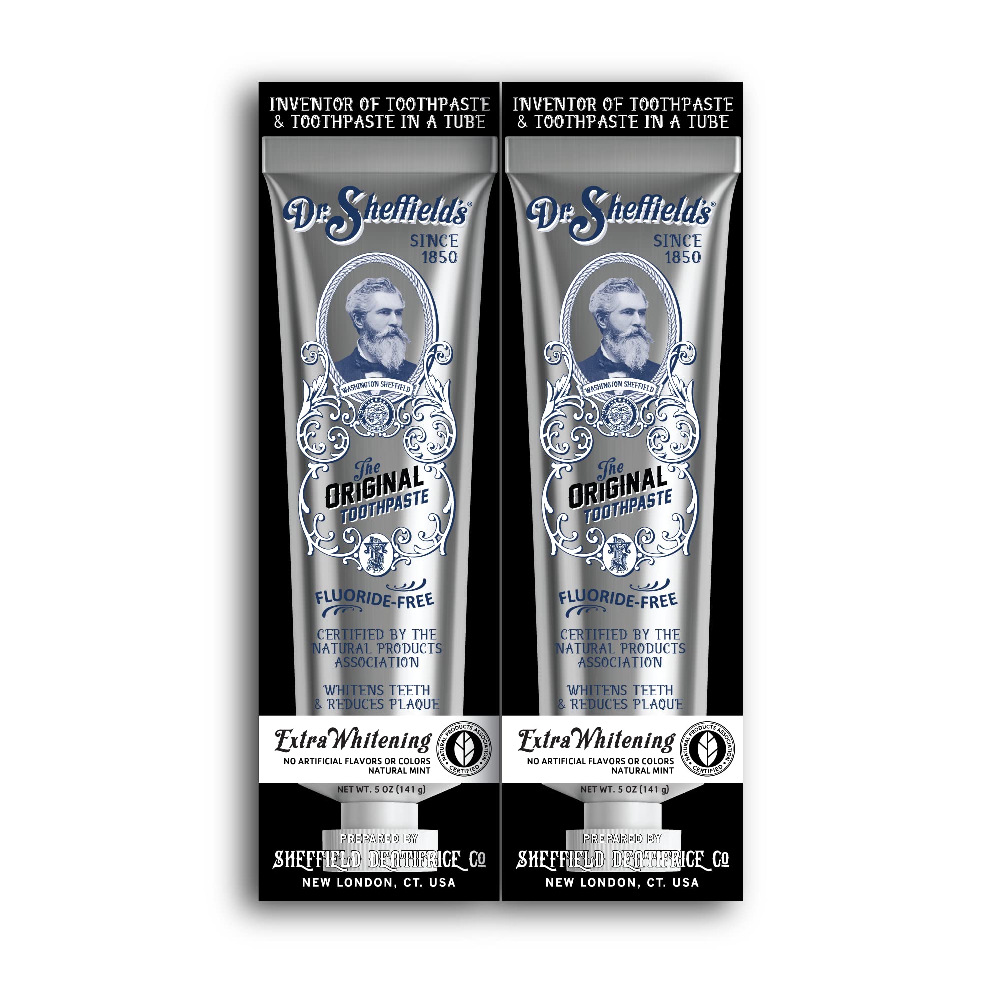 Dr. Sheffield’s Certified Natural Toothpaste Extra-Whitening 2-pack front view