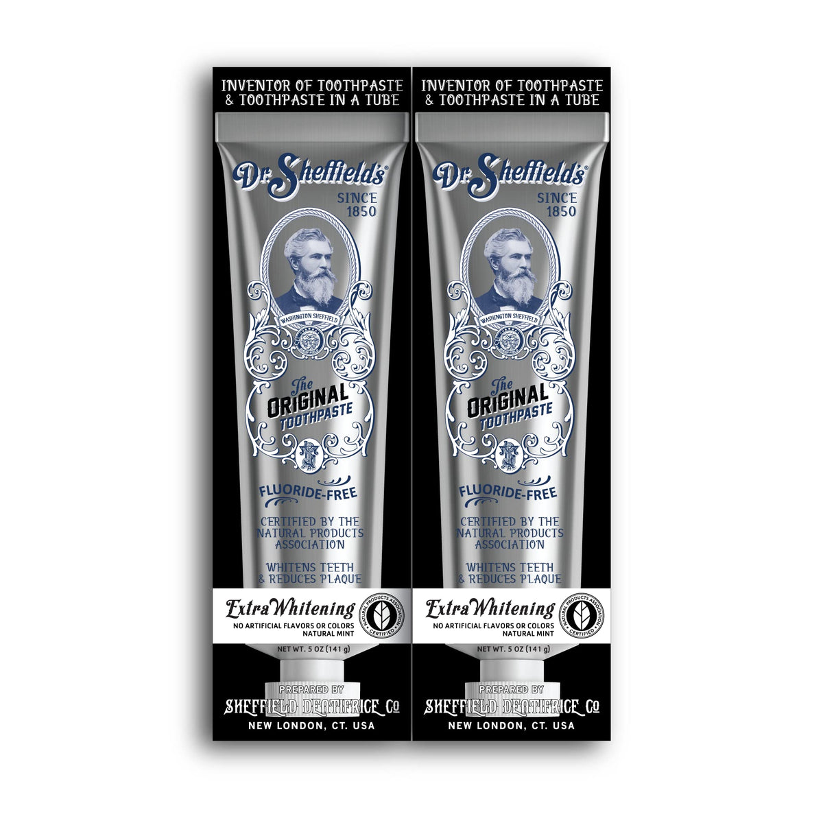 Dr. Sheffield’s Certified Natural Toothpaste Extra-Whitening 2-pack front view