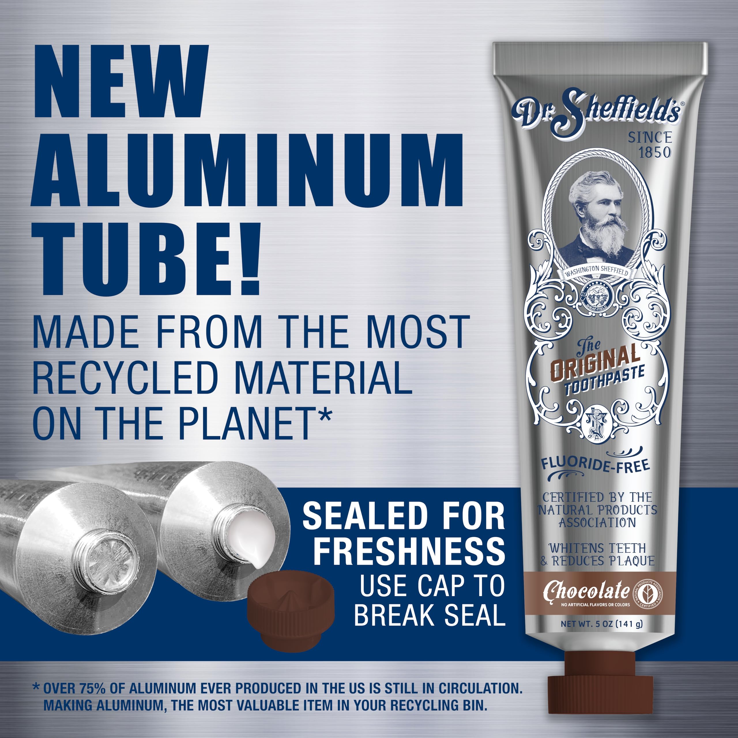 Close-up of chocolate-flavored toothpaste tube