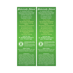 Side view of 2-pack packaging for Dr. Sheffield’s Strawberry Banana toothpaste