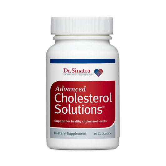 Bottle of Dr. Sinatra's Advanced Cholesterol Solutions with Citrus Bergamot capsules