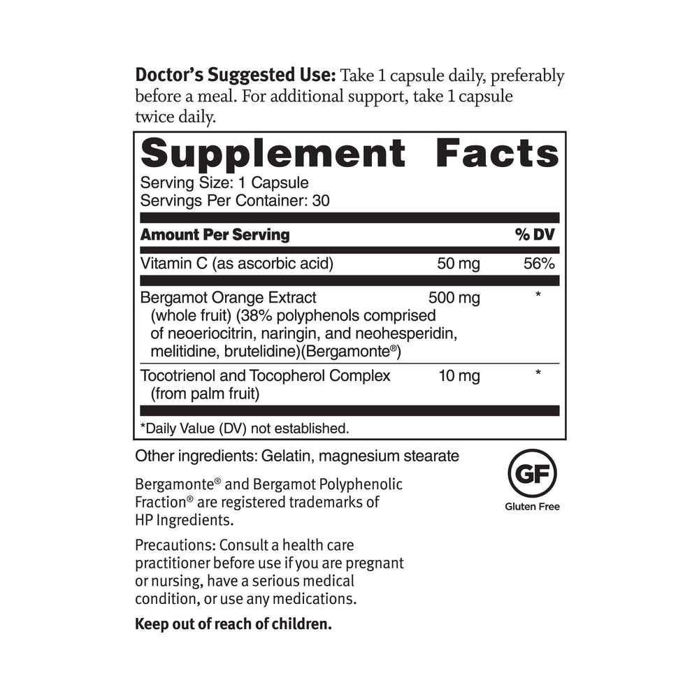 Citrus bergamot fruit and extract used in the formula