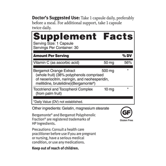 Citrus bergamot fruit and extract used in the formula