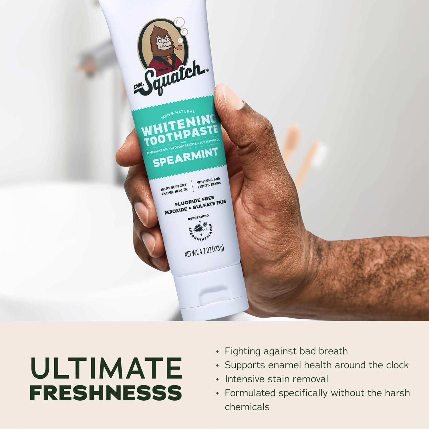 Fluoride-free whitening toothpaste label
