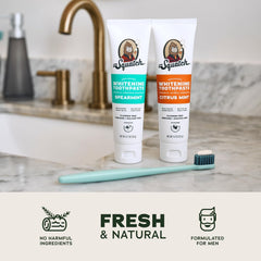 Spearmint toothpaste from the Dr. Squatch kit