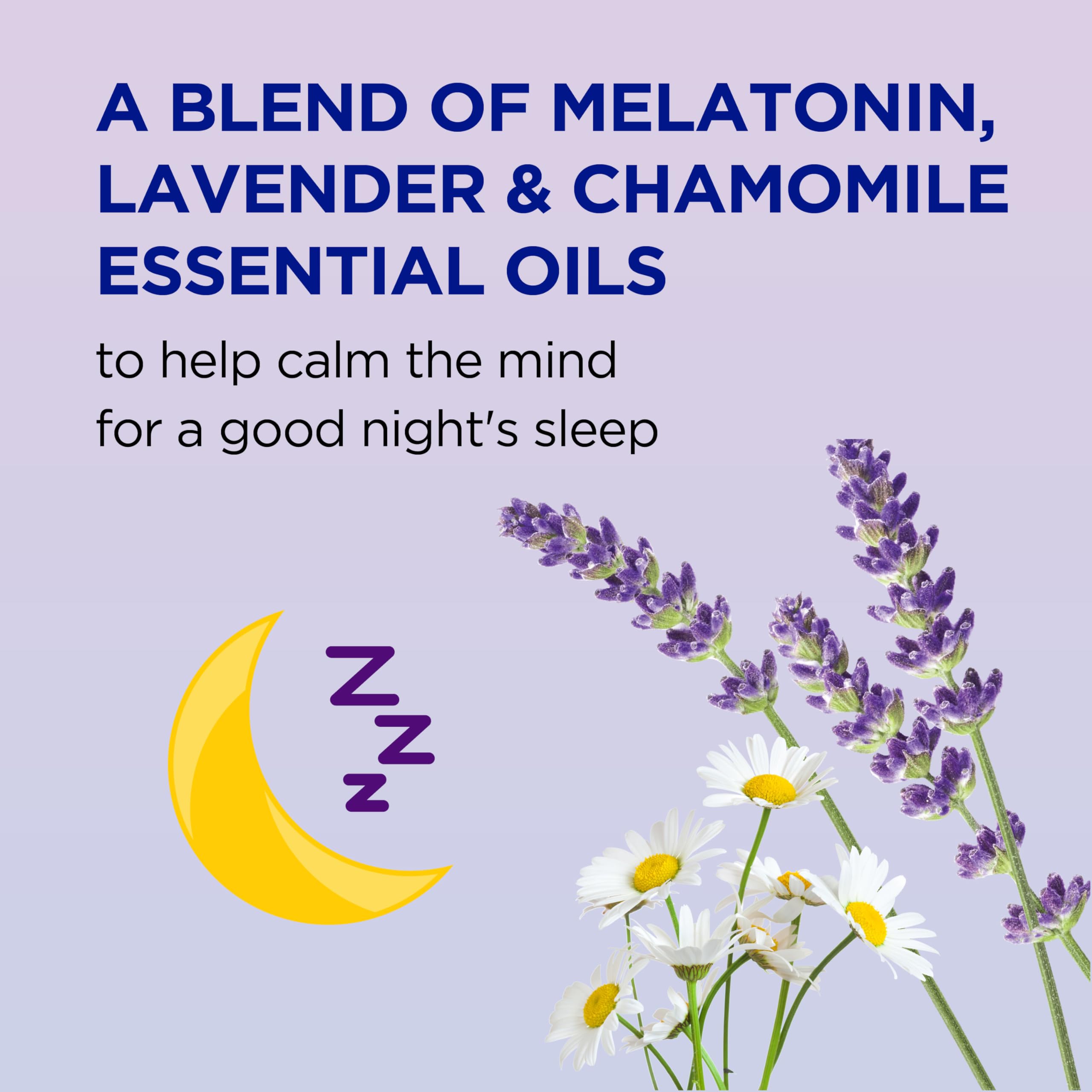 Close-up of Dr Teal's Sleep Spray bottle label