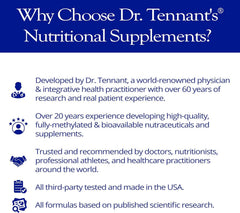 Dr. Tennant's Iodine Supplement Plus box packaging, USA-made and non-GMO quality.