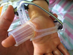 Side view of Dr. Thumb Thumb Guard highlighting safety design