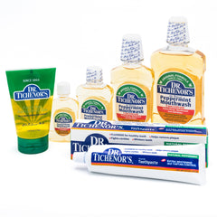 Bottle packaging for Dr. Tichenor's Peppermint Mouthwash Concentrate 8 oz