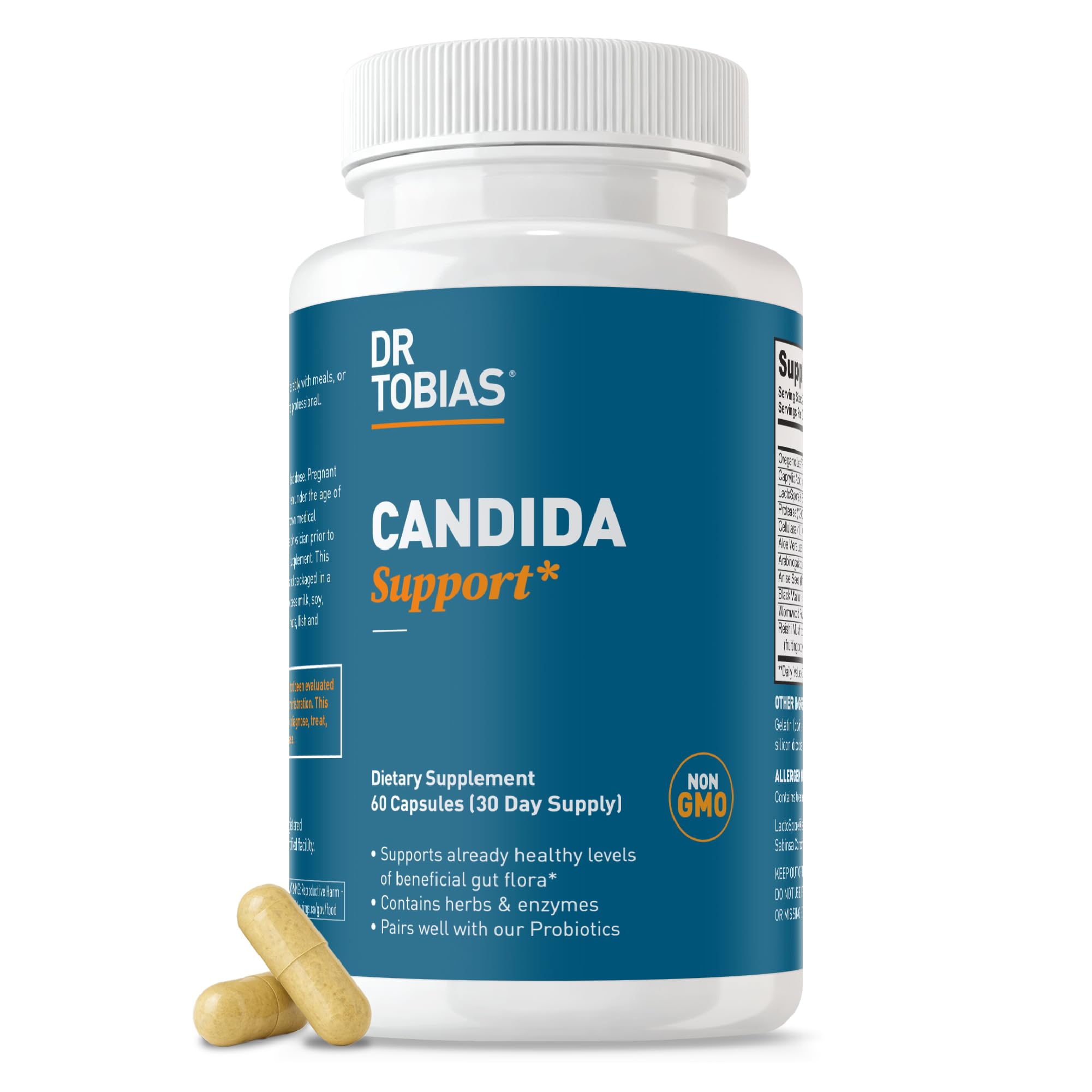 Bottle of Dr. Tobias Candida Support 60 capsules
