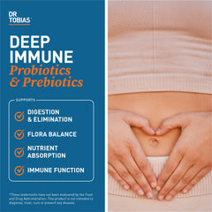 Label close-up of Dr. Tobias Deep Immune showing key ingredients