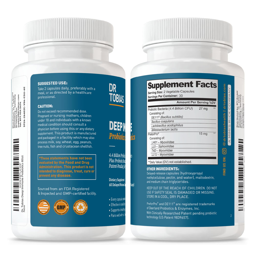 Label highlighting PreforPro prebiotics on the bottle