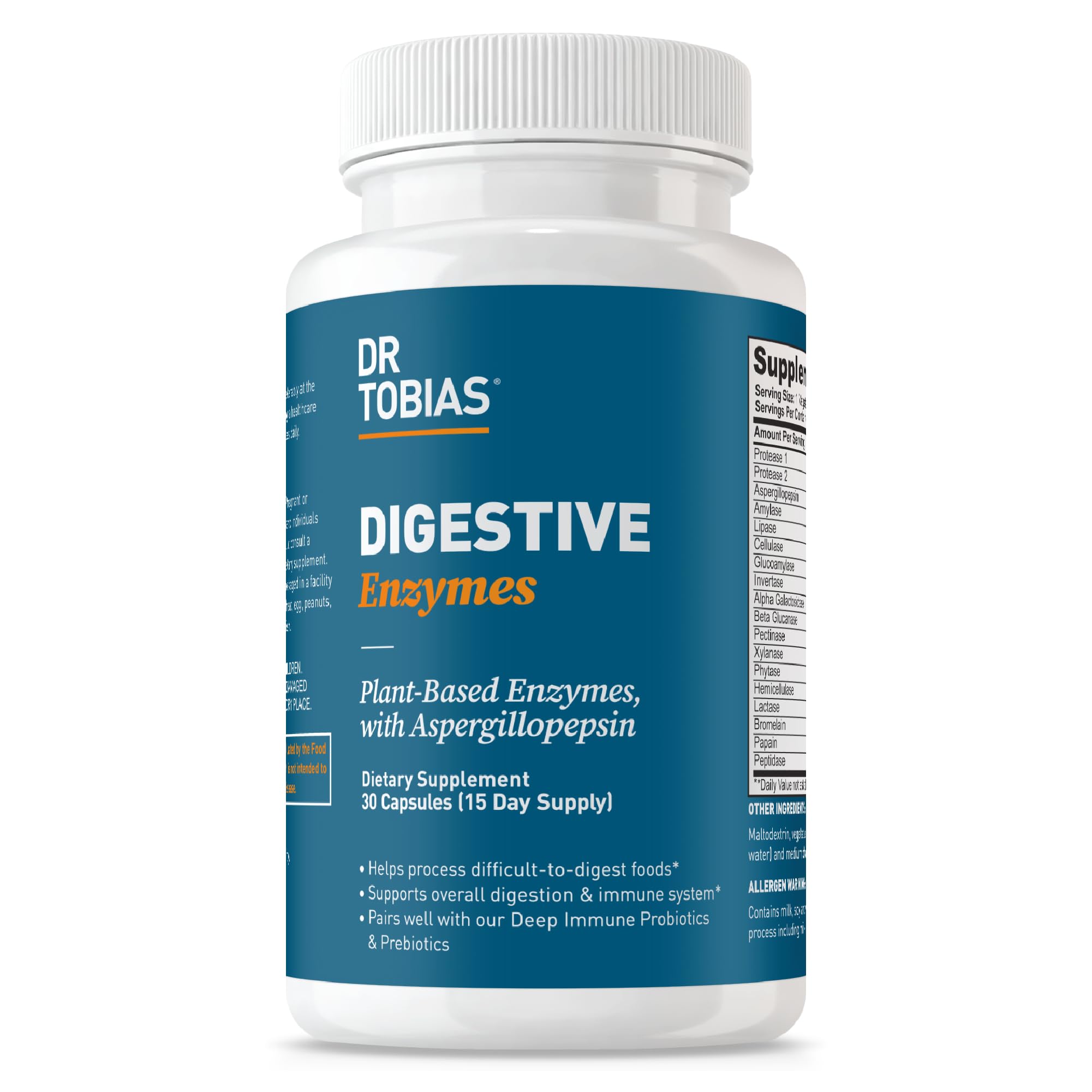 Bottle labeled Dr. Tobias Digestive Enzymes