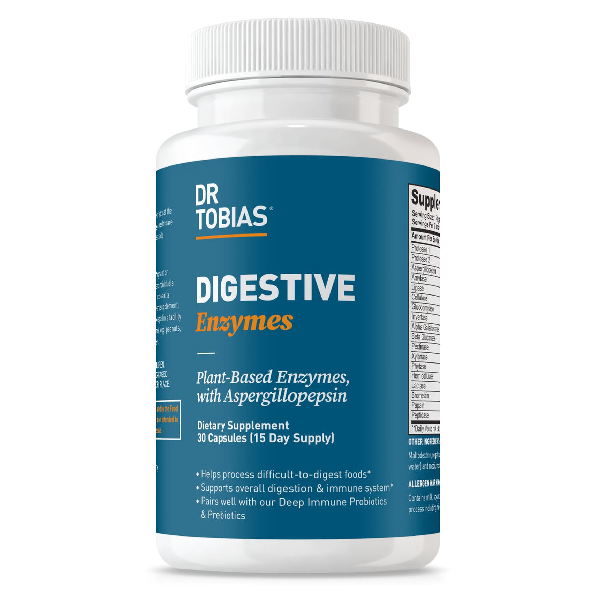 Bottle labeled Dr. Tobias Digestive Enzymes