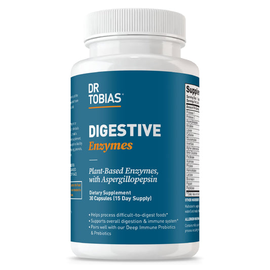 Bottle labeled Dr. Tobias Digestive Enzymes