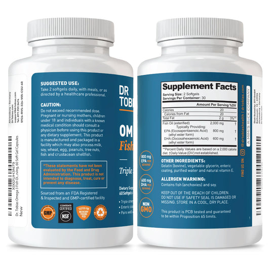 EPA 800 mg and DHA 600 mg per serving breakdown
