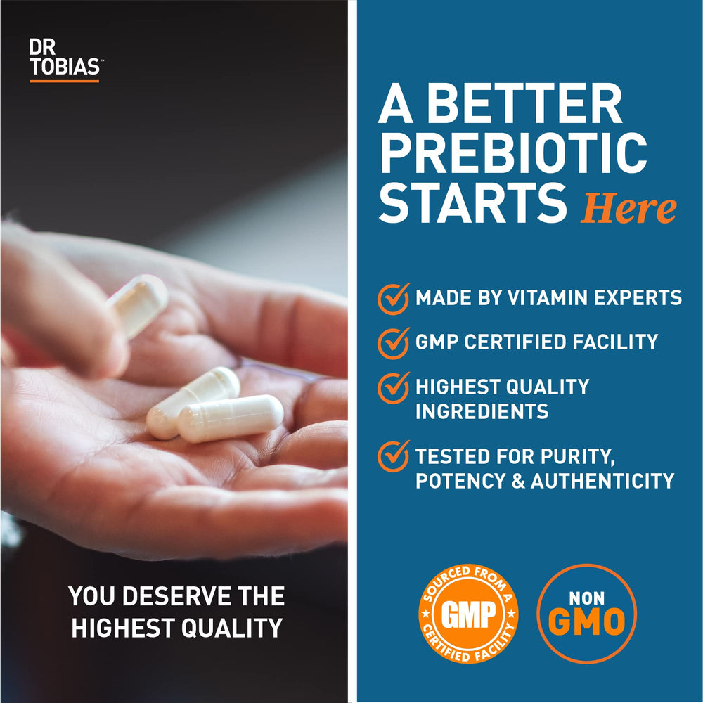 Dr. Tobias Prebiotics serving idea with water for daily routine.