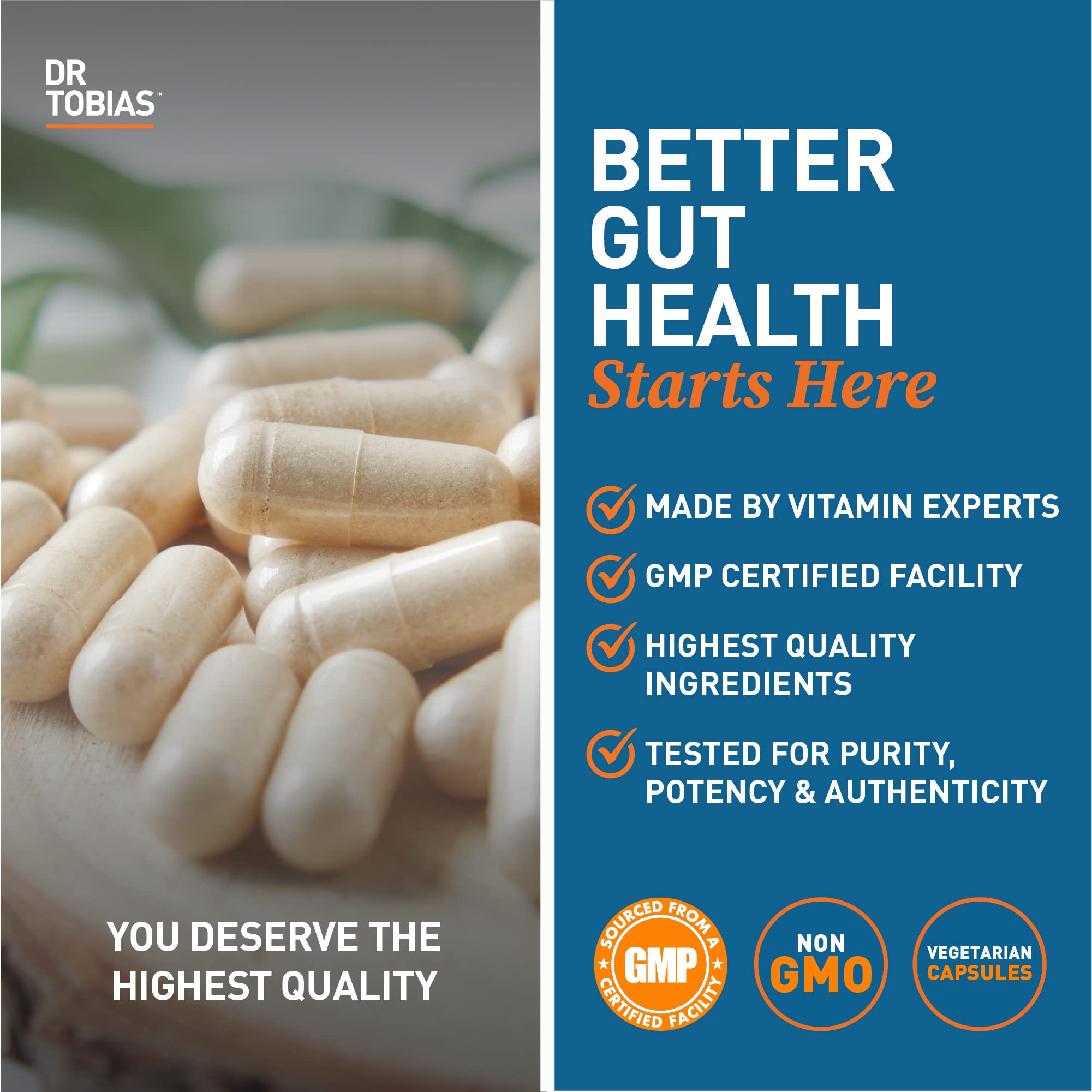 Dr. Tobias Deep Immune formula is vegetarian and non-GMO for safety.