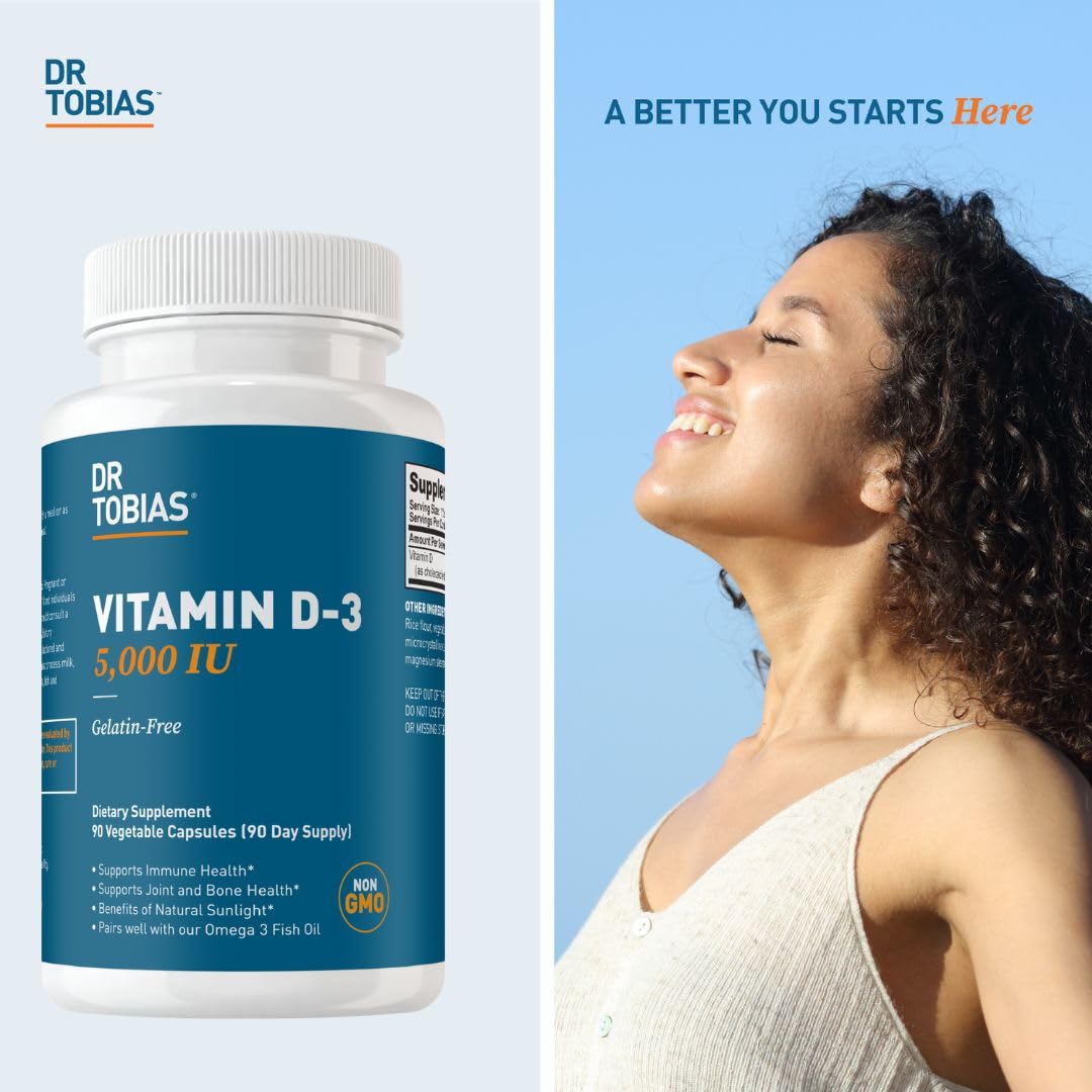Dr. Tobias Vitamin D3 5000 IU bottle back label information