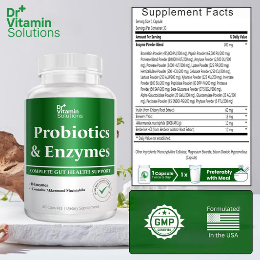 Close-up of vegetable capsules containing digestive enzymes