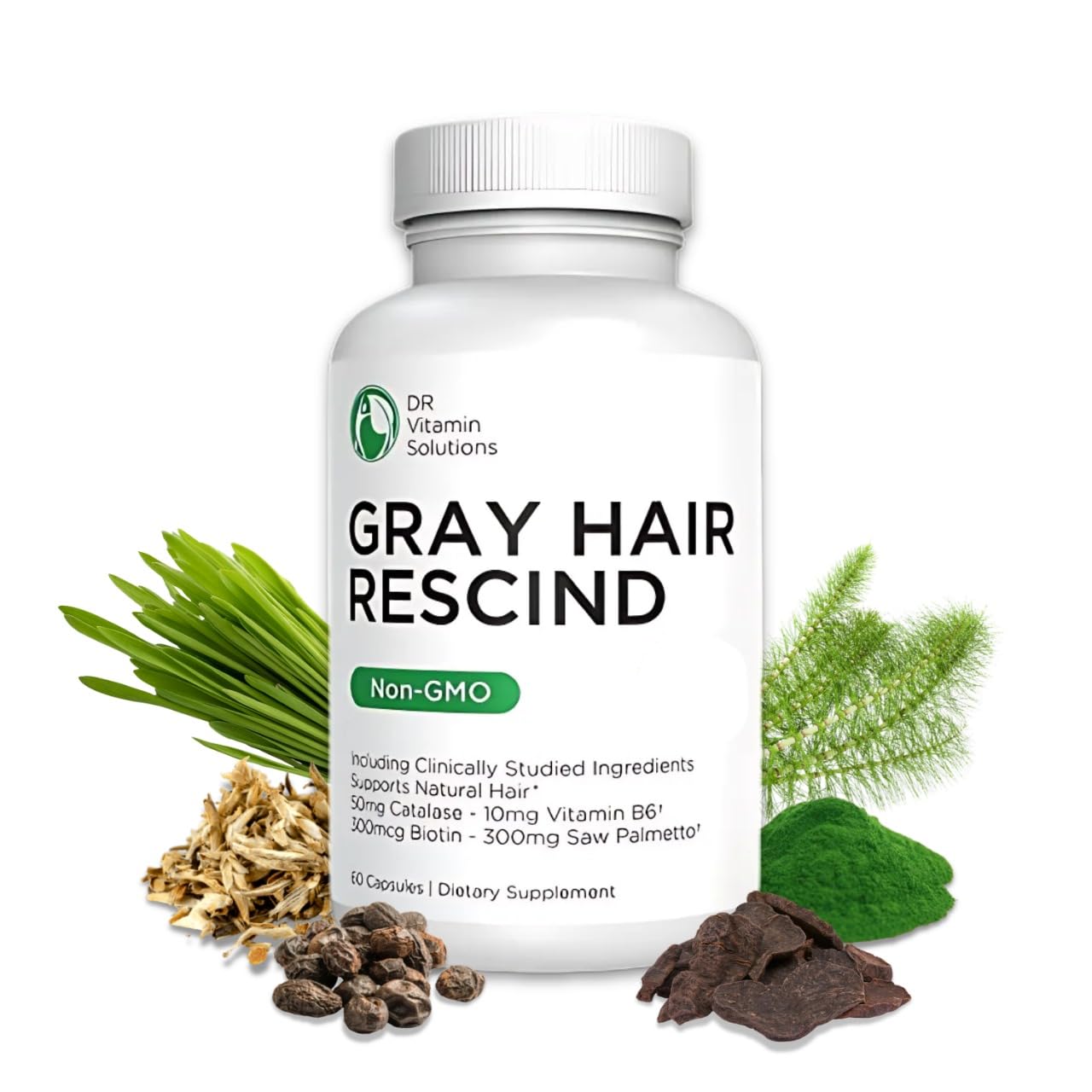 Bottle of DR Vitamin Solutions Gray Hair Rescind with Catalase