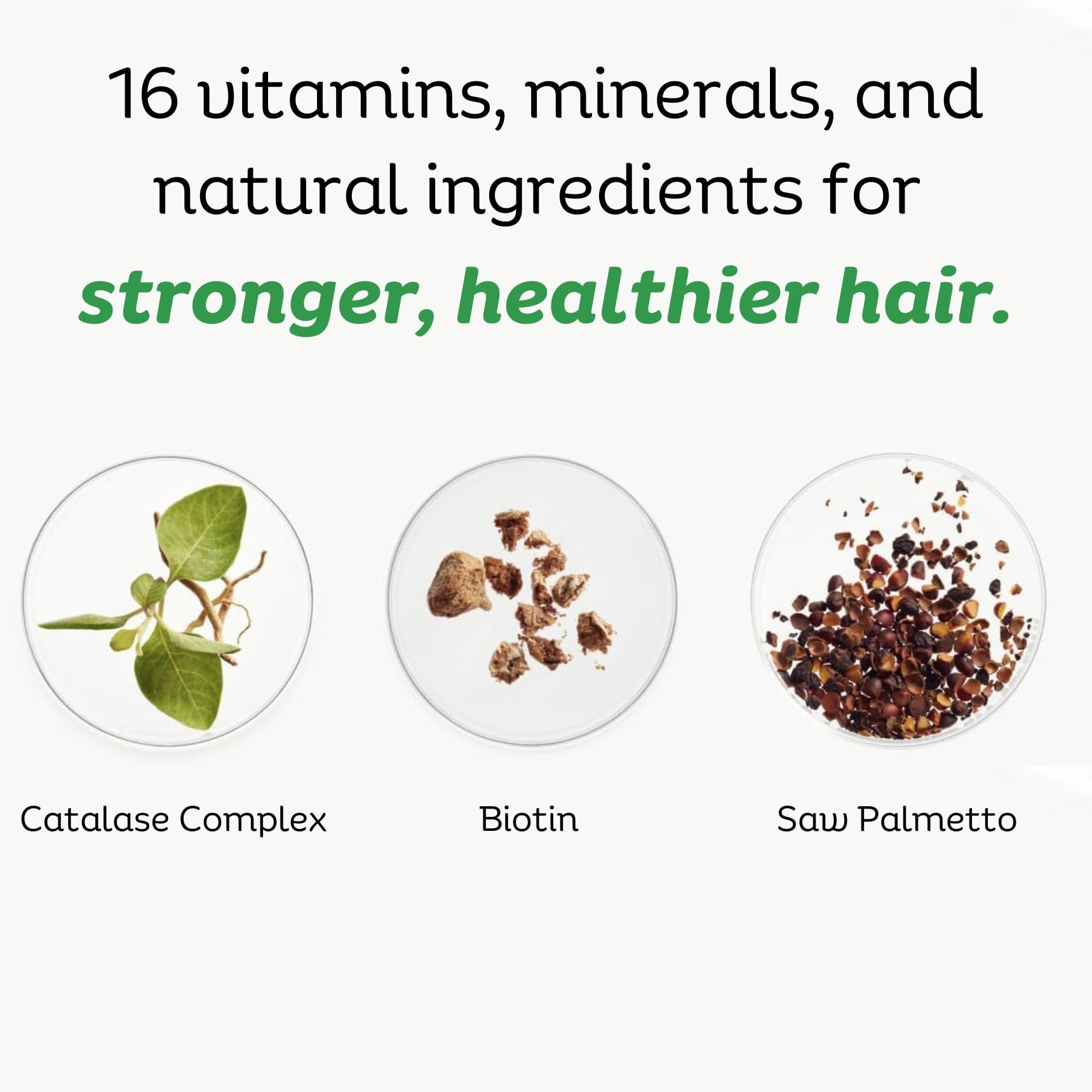 Hair strands showing thicker, healthier growth