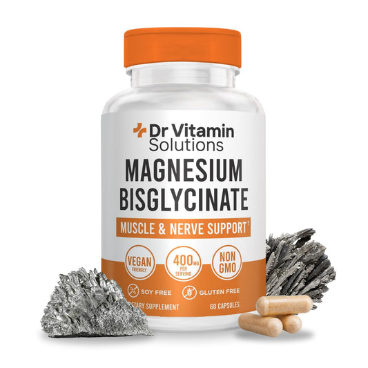 DR Vitamin Solutions Magnesium Bisglycinate 400mg bottle label